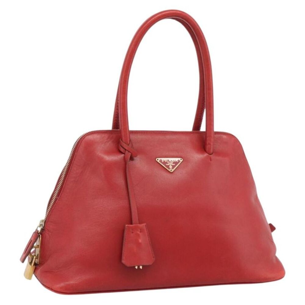 Prada Promenade Saffiano Leather Red Leather Handbag